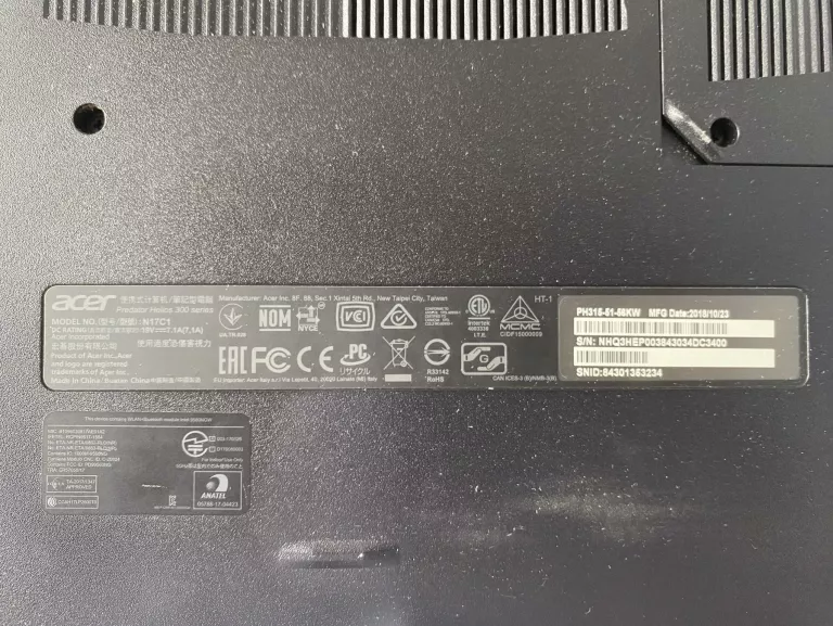 LAPTOP ACER PREDATOR HELIOS 300 PH315-51 8GB