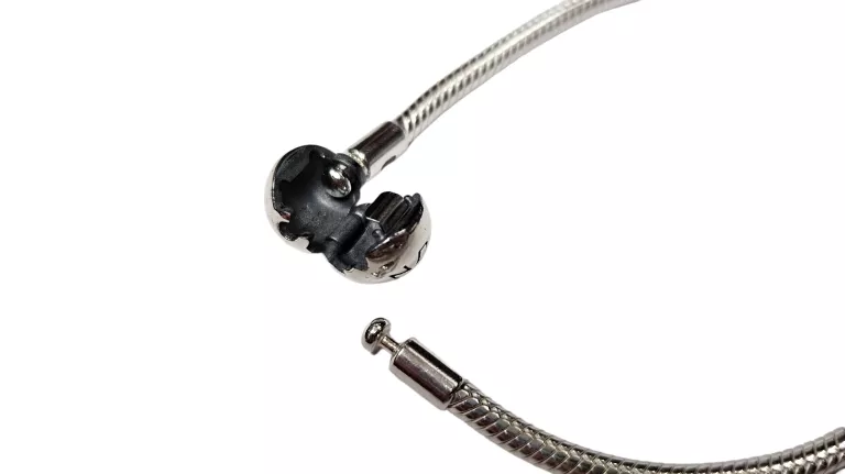 BRANSOLETKA PANDORA 925 15,59G 20CM + CHARMS BŁĘKITNY BRATEK