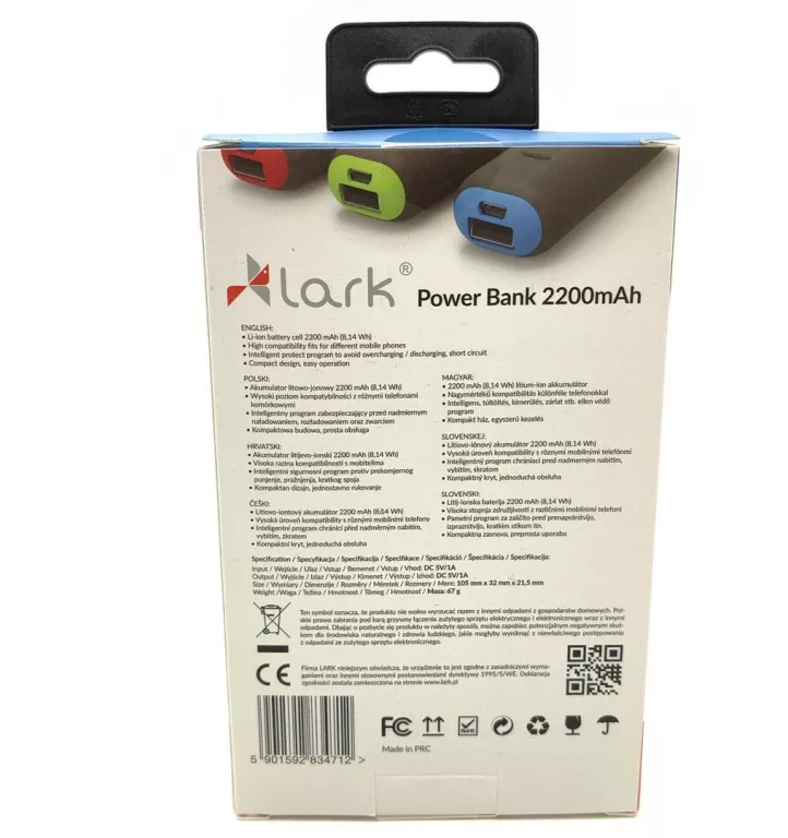 powerbank-lark-2200mah-czarny-ean-gtin-5901592834729