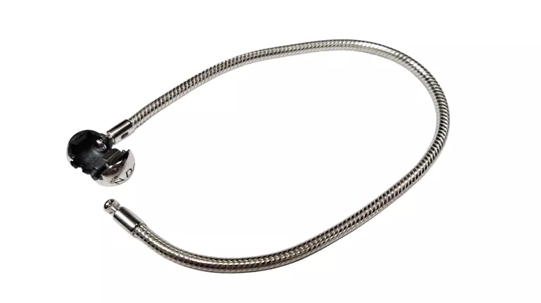 BRANSOLETKA PANDORA 925 15,59G 20CM + CHARMS BŁĘKITNY BRATEK