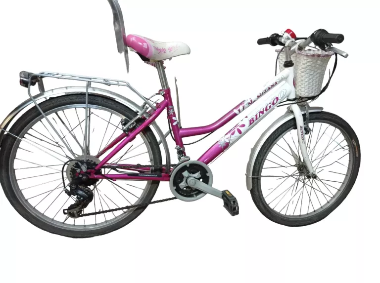ROWER SUZANA BINGO Z KOSZYKIEM BIAŁO-RÓŻOWY 24"