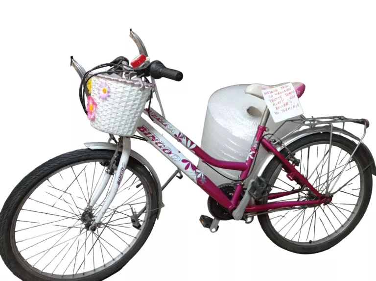 ROWER SUZANA BINGO Z KOSZYKIEM BIAŁO-RÓŻOWY 24"