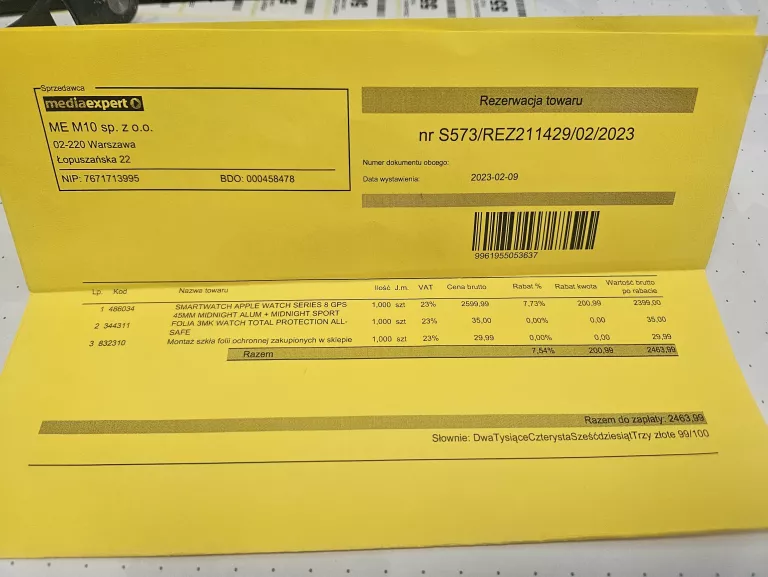 APPLE WATCH SERIES 8 GPS 45MM KOMPLET