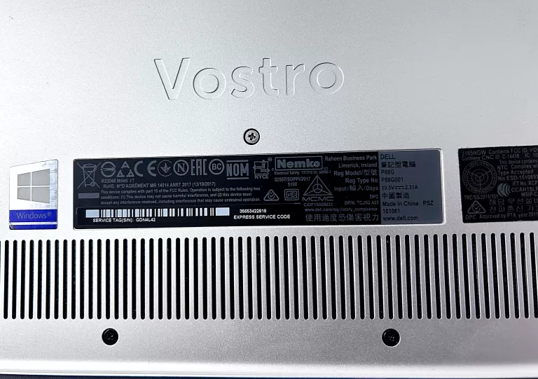 LAPTOP DELL P88G VOSTRO 5471 WINDOWS 11 8RAM 1.60GHZ INTEL CORE I5 INTEL