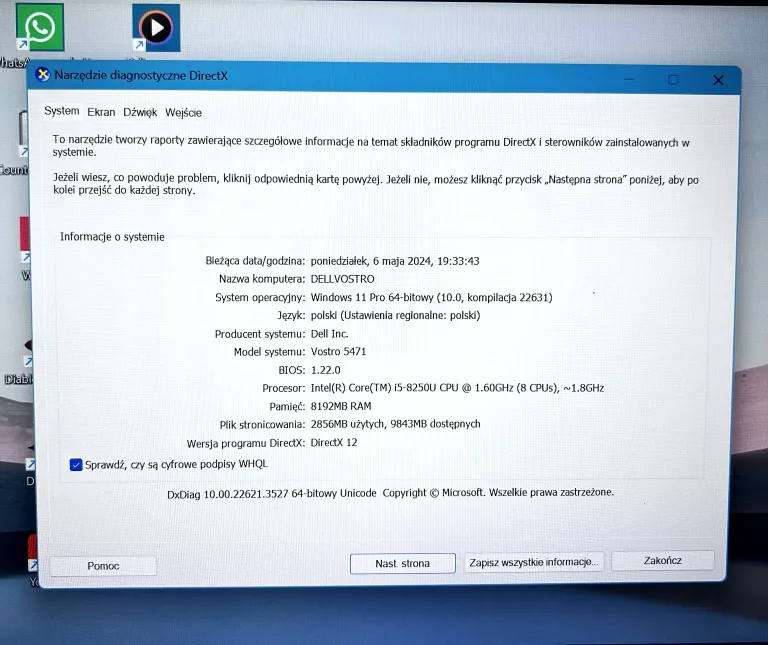 LAPTOP DELL P88G VOSTRO 5471 WINDOWS 11 8RAM 1.60GHZ INTEL CORE I5 INTEL