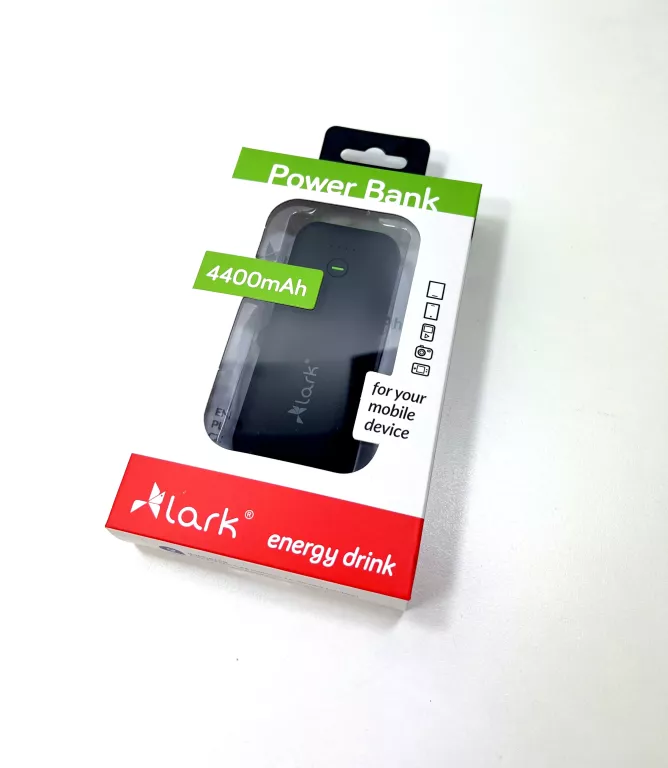 POWERBANK LARK 4400 MAH CZARNY / POWYSTAWOWY!