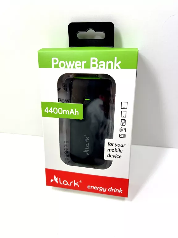 POWERBANK LARK 4400 MAH CZARNY / POWYSTAWOWY!