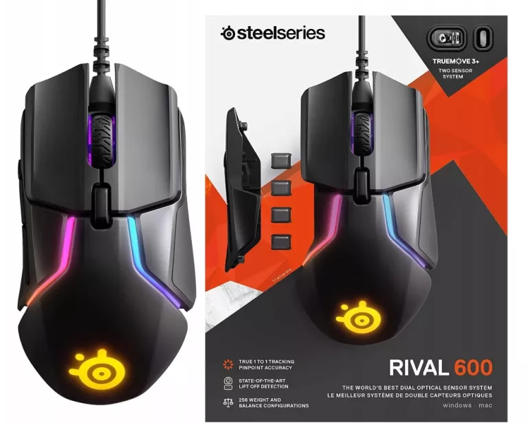 MYSZ GAMINGOWA STEELSERIES RIVAL 600 PODŚWIETLANA RGB