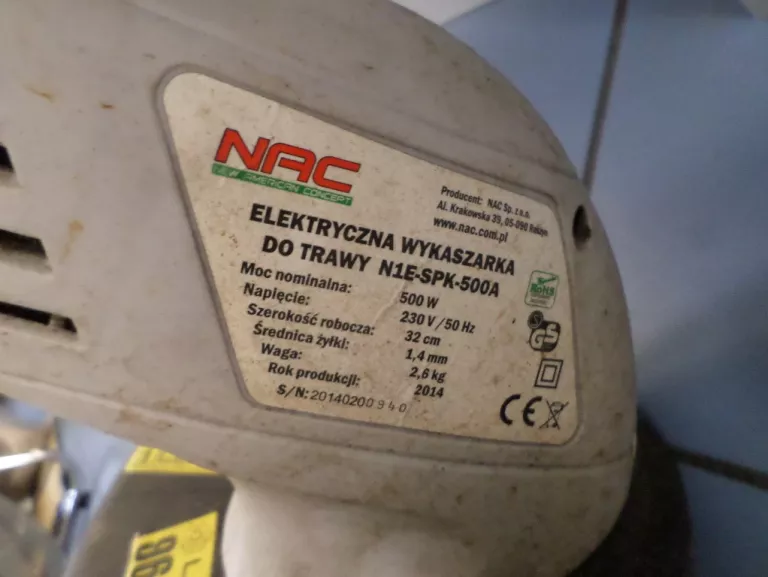 ELEKTRYCZNA WYKASZARKA DO TRAWY NAC N1E-SPK-500