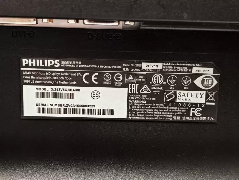 MONITOR PHILIPS 243V5QSBA