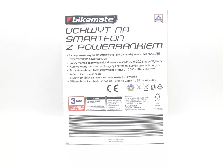 UCHWYT NA SMARTFON Z POWERBANKIEM BIKEMATE