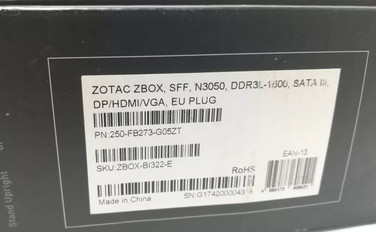MINIKOMPUTER ZOTAC ZBOX BI322/INTEL DUAL-CORE N3050/8GB /500GB 2,5 SATA 2