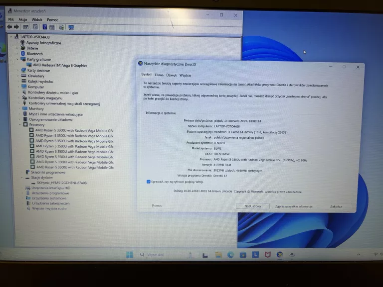 LAPTOP LENOVO IDEAPAD 3 RYZEN 5 3500U/8GB/512GB SSD/RADEON VEGA 8