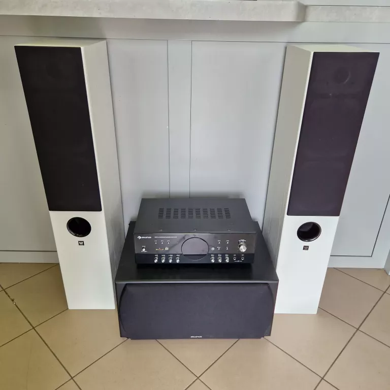 ZESTAW STEREO AUNA AMP-218B/ AUNA LINIE 501 SW WN/WILSON RAPTOR 7