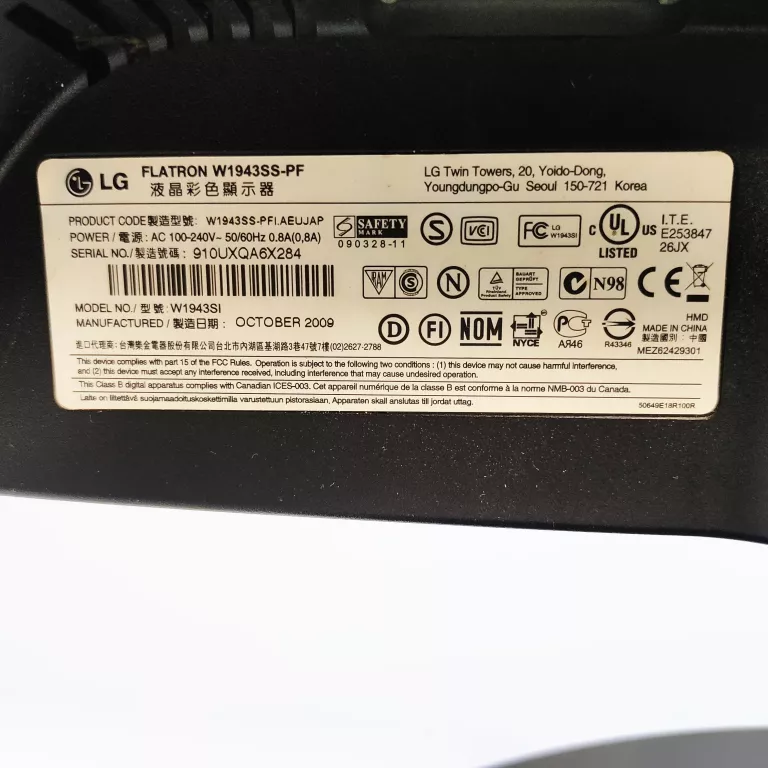 MONITOR LG FLATRON W1943SS-PF
