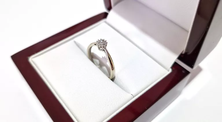 APART ZŁOTY PIERŚCIONEK ZARĘCZYNOWY Z DIAMENTAMI+CERTYFIKAT PR585 R10 1,26
