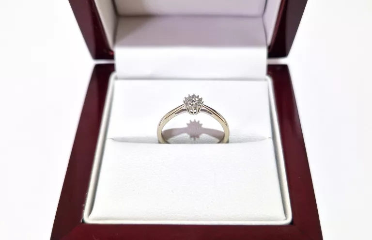 APART ZŁOTY PIERŚCIONEK ZARĘCZYNOWY Z DIAMENTAMI+CERTYFIKAT PR585 R10 1,26