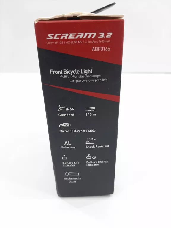 LATARKA ROWEROWA MACTRONIC SCREAM 3.2 AKUMULATOROWA 600 LM ABF0165