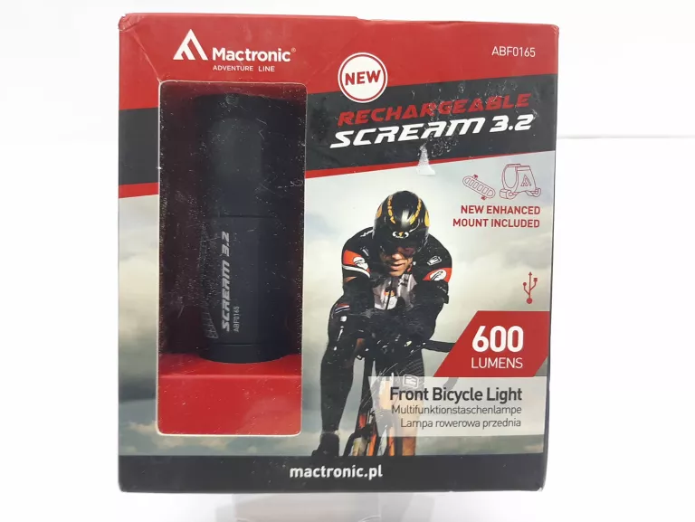 LATARKA ROWEROWA MACTRONIC SCREAM 3.2 AKUMULATOROWA 600 LM ABF0165