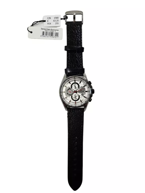ZEGAREK MĘSKI DANIEL KLEIN DK11556-1 CZARNY SKÓRZANY PASEK