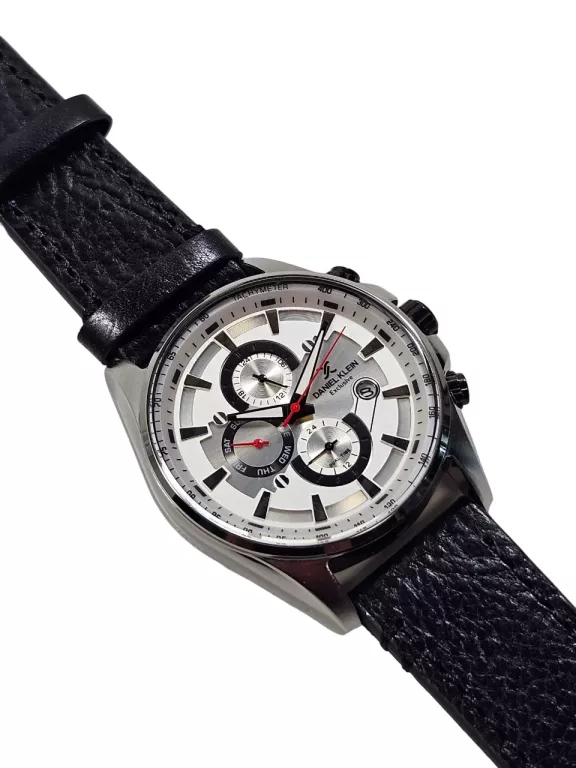 ZEGAREK MĘSKI DANIEL KLEIN DK11556-1 CZARNY SKÓRZANY PASEK