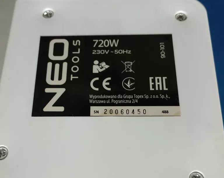 GRZEJNIK PANEL NA PODCZERWIEŃ NEO TOOLS 90-101 720W BDB STAN!