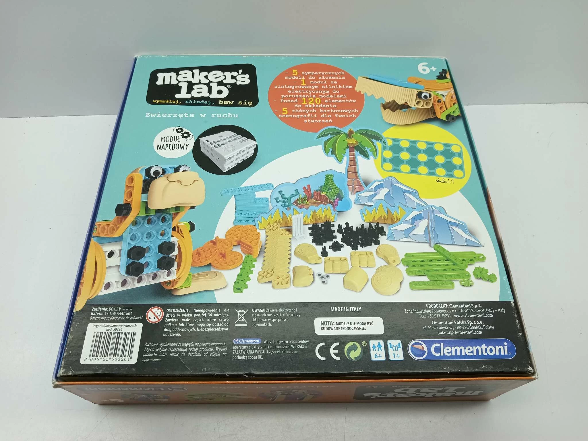 klocki-konstrukcyjne-clementoni-makers-lab-zabawne-zwierzeta-50326-ean-gtin-08005125503261