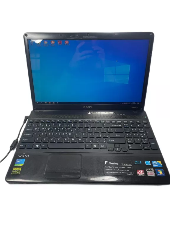 LAPTOP SONY VAIO E SERIES VPCEB17FA WIN10PRO 4/500GB HD I3-330M ZASILACZ