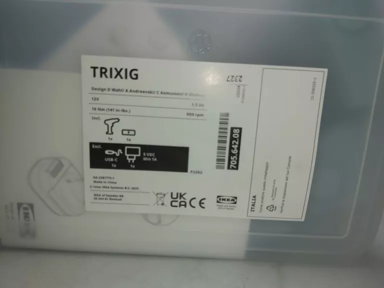 IKEA TRIXIG WKRĘTARKA/WIERTARKA LITOWO-JONOWA 12V Z AKU, BEZ ŁAD