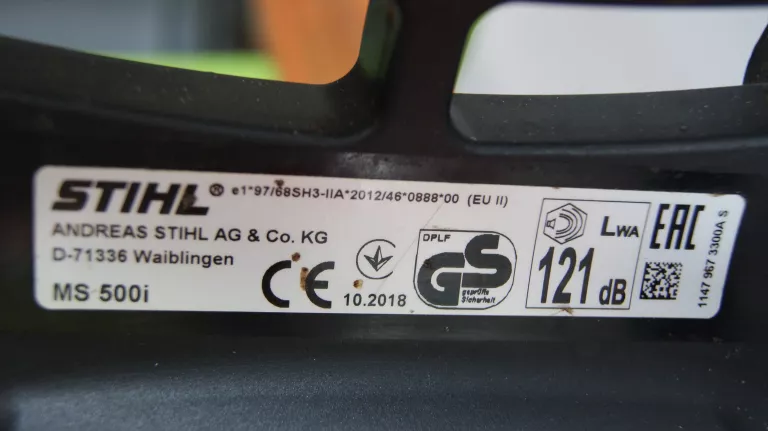PILARKA PIŁA SPALINOWA STIHL MS 500I 10.2018 6,8 KM ŁAŃCUCHOWA