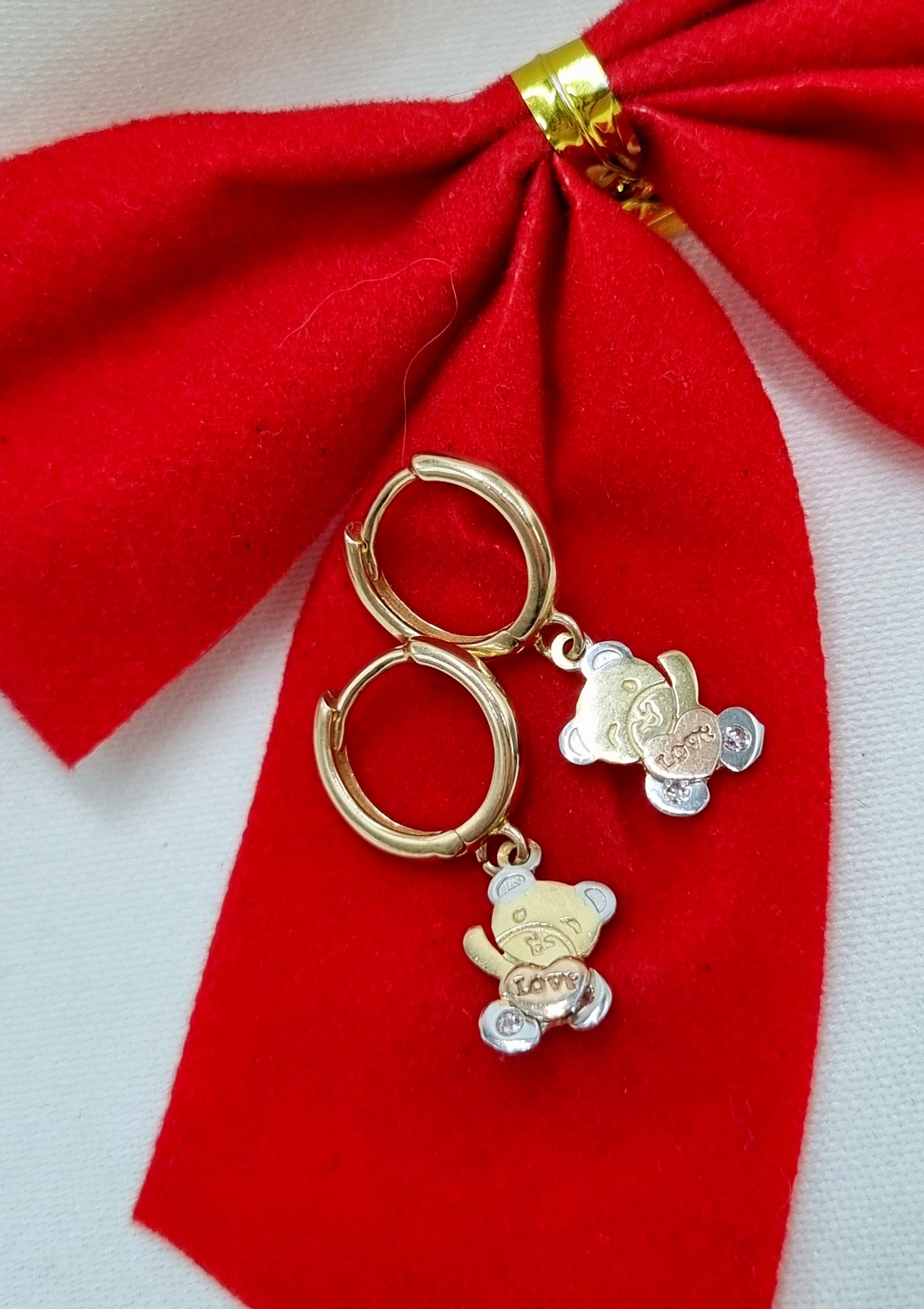 zlote-585-kolczyki-koleczka-wiszace-misie-169w-kamien-bez-kamienia