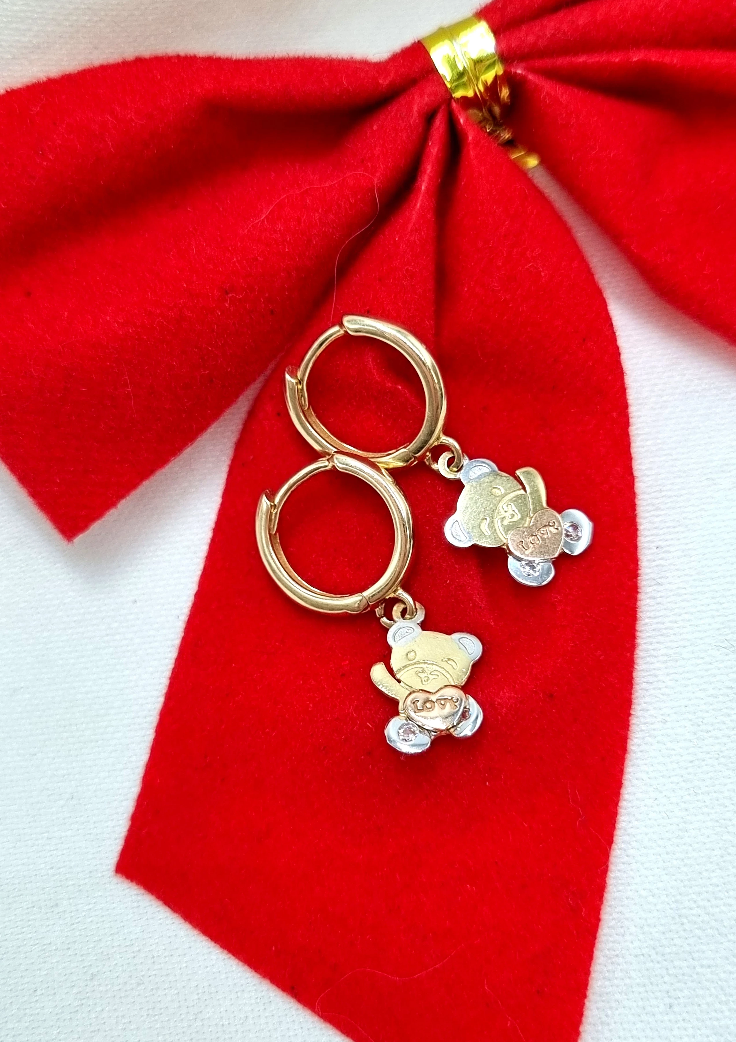 zlote-585-kolczyki-koleczka-wiszace-misie-169w-material-zloto