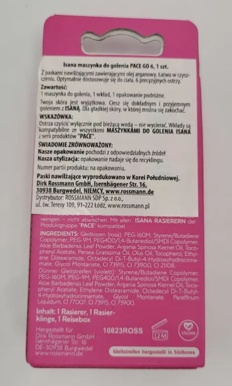 ISANA PACE 6 GO MINI MASZYNKA DO GOLENIA 6 OSTRZY