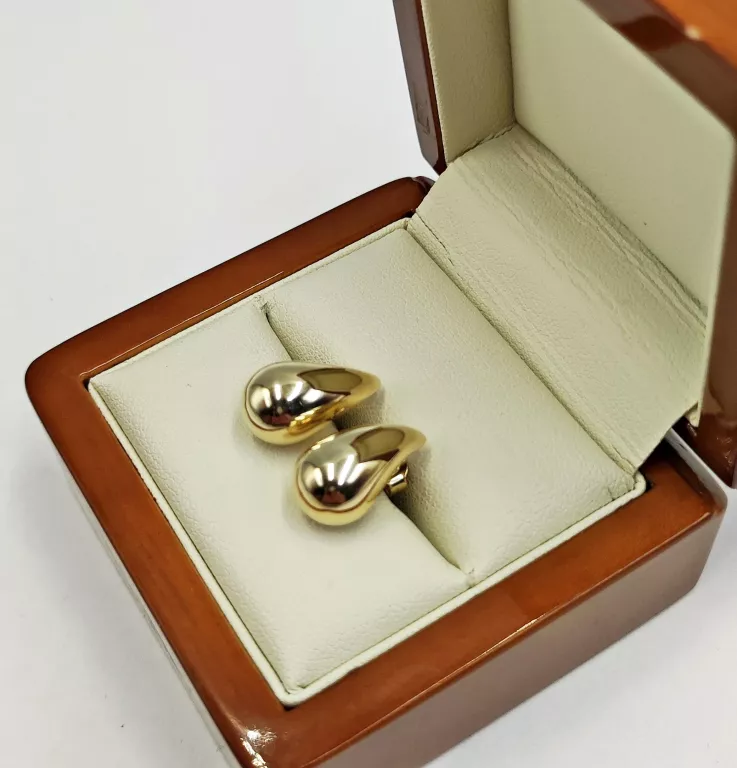 PIĘKNE ZŁOTE KOLCZYKI KROPLE W: 1,98GR PR.585 14K
