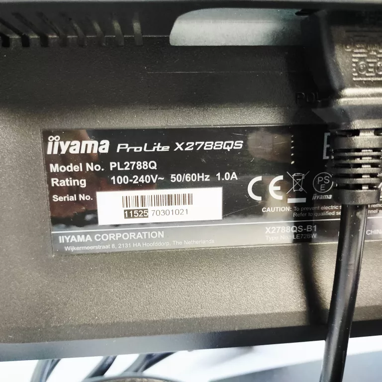 MONITOR IIYAMA 27" PROLITE XB2788QS- B1