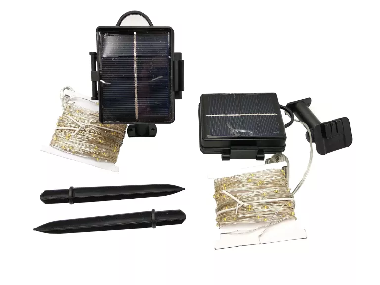 LAMPKI LED NA DRUCIKU 2X10M ŁADOWANIE SOLARNE