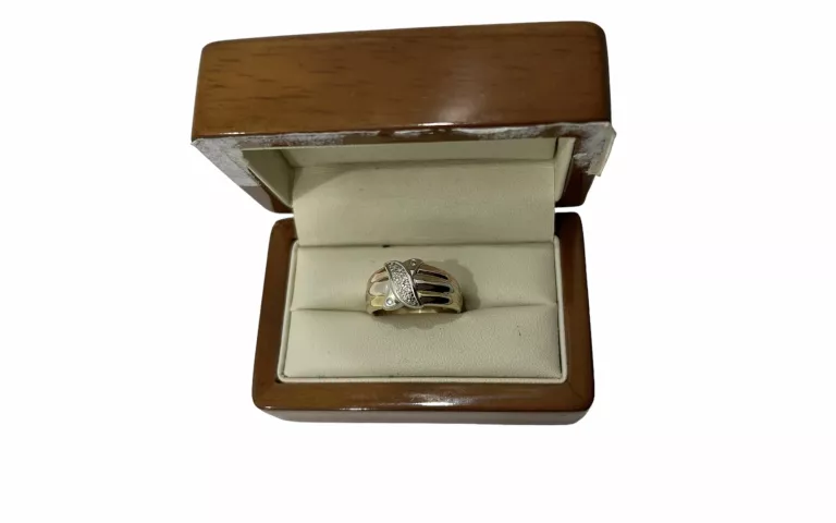 DOSKONAŁY ZŁOTY PIERSCIONEK 5,9G 585 VS-SI1 14 DIAMENTÓW!!! R.20