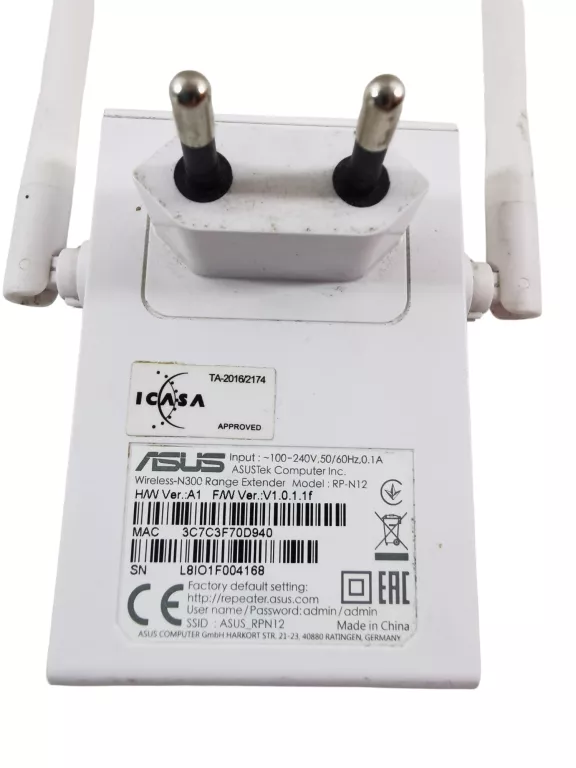 ADAPTER WZMACNIACZ SYGNAŁU WI-FI ASUS RP-N12