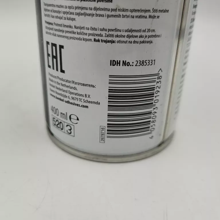 LOCTITE LB 8021 400 ML SMAR/OLEJ SILIKONOWY SPRAY