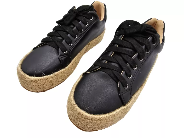 BUTY CZARNE ESPADRYLE SZNUROWANE ROZMIAR 41