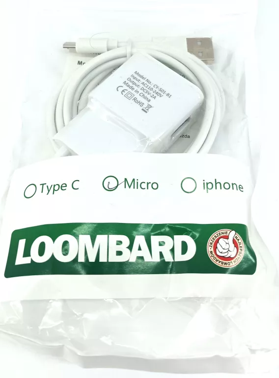ŁADOWARKA MICRO USB 2A LOOMBARD
