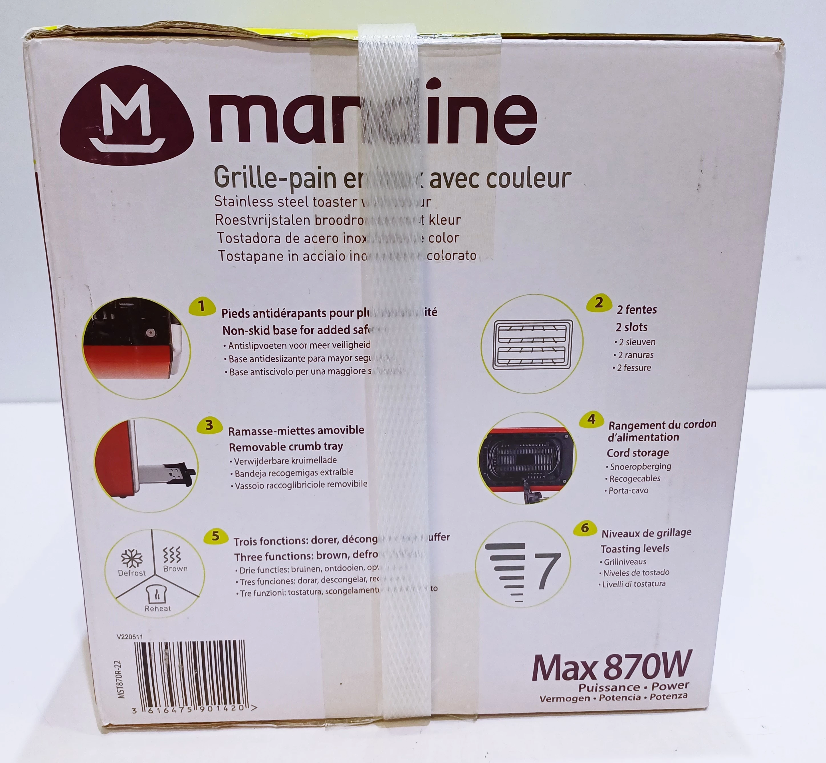 mandine-mst870r-22-toster-ze-stali-nierdzewnej-czerwony-870w-moc-870