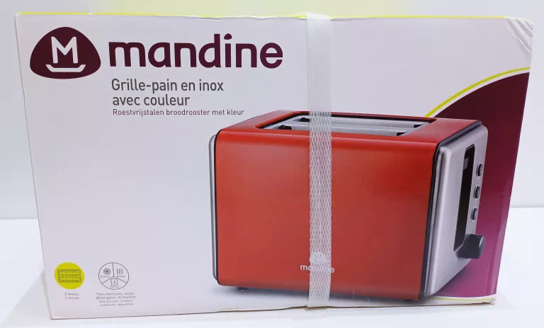 MANDINE MST870R-22 - TOSTER ZE STALI NIERDZEWNEJ | CZERWONY | 870W