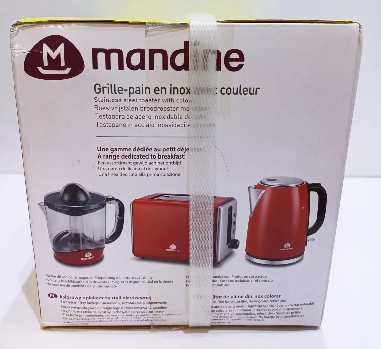 MANDINE MST870R-22 - TOSTER ZE STALI NIERDZEWNEJ | CZERWONY | 870W