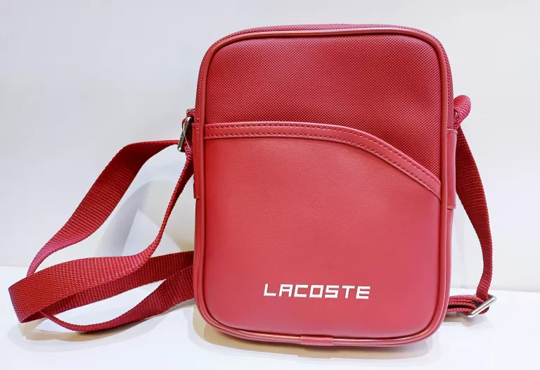 SASZETKA LACOSTE CZERWONA SKÓRZANA