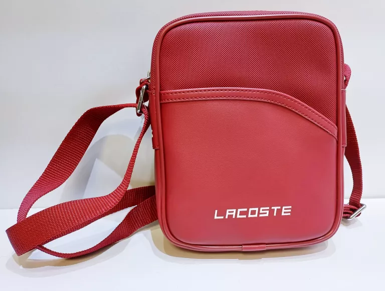 SASZETKA LACOSTE CZERWONA SKÓRZANA