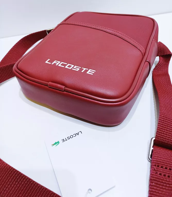 SASZETKA LACOSTE CZERWONA SKÓRZANA