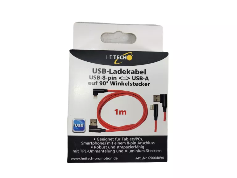 KABEL USB DO ŁADOWANIA USB-A USB-MICRO-B Z WTYCZKĄ KĄTOWĄ 90° 1 M