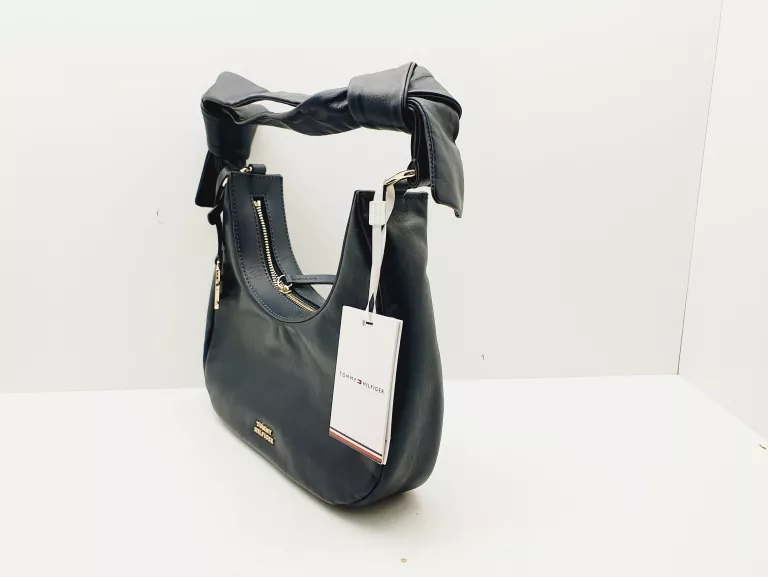 TOREBKA SKÓRZANA TOMMY HILFIGER AW0AW16073 GRANATOWA