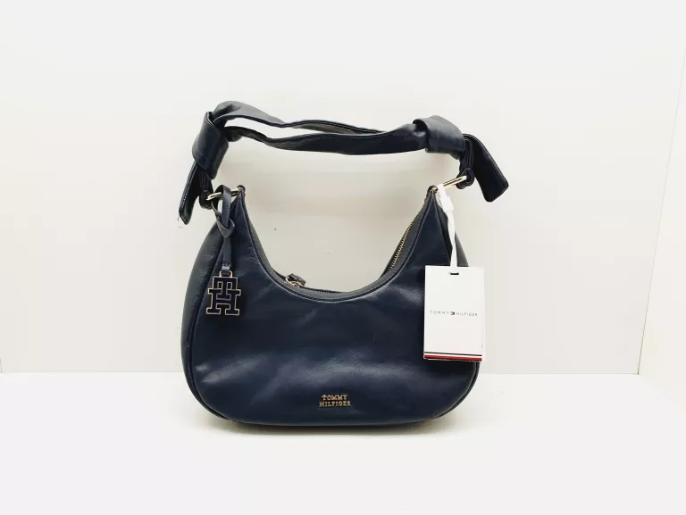 TOREBKA SKÓRZANA TOMMY HILFIGER AW0AW16073 GRANATOWA
